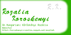 rozalia koroskenyi business card