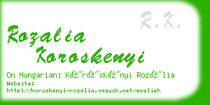 rozalia koroskenyi business card